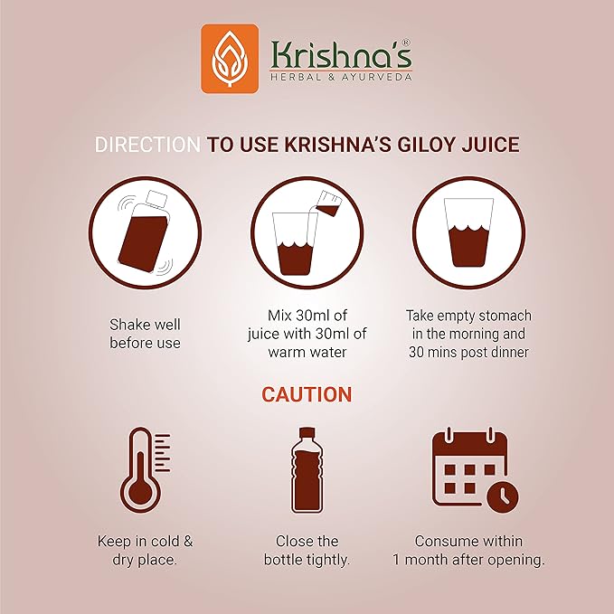 Krishna's Herbal &amp Ayurveda Geloy Juice - 500 Ml (Pack of 2)