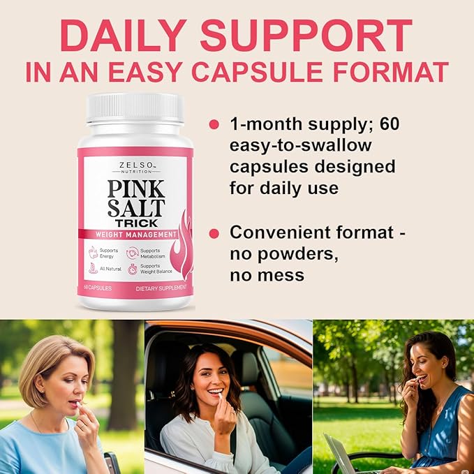 (3 Pack) Pink Salt Trick Capsules - Original PinkSalt Trick Supplement for Weight Energy &amp Metabolism - All Natural Advanced Support Formula Pills Reviews 180 Capsules for 3 Months