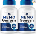 Memo Genesis Capsule Official Memo Genesis Reviews Brain &amp Memory Supplement Pills Advanced Formula Nootropic Pills Brain Health Support &amp Cognitive Health MemoGenesis Capsules (2 Pack)