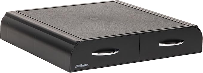Mind Reader Single Serve Coffee Pod Organizer with 2 Drawers Compatible with 18 Vertuoline (7.77 fl oz) or 72 Original Nespresso (1.35 fl oz) capsules Plastic 13.25L x 12.75W x 2.5H Black