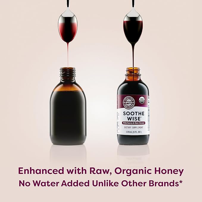 Vimergy Soothe Wise* - USDA Certified Organic – Fast-Absorbing Immune Support with Elderberry and Raw Organic Honey – Coats and soothes Respiratory tissues – Vegan Paleo-Friendly Gluten-Free
