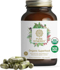PURE SYNERGY Superfood Capsules | Organic Superfood &amp Greens Supplement | Whole Foods Like Super Greens Spirulina &amp Mushrooms | for Energy Healthy Aging &amp Immune Health (270 Capsules)