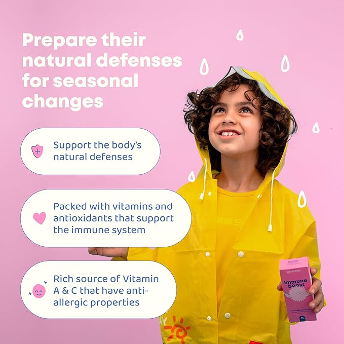 JoySpring Immune Drops – Kids Immune Support Supplement with Elderberry Extract Echinacea Oregon Grape Root &amp Orange Peel Liquid for Ages 3–16+ Years &amp Adults | 2 fl oz (60 Servings)