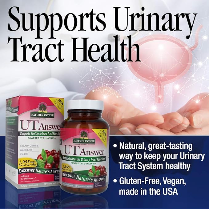 Nature's Answer Urinary Tract Health | Fast Acting Three-Day Regimen | Cranberry Flavor Dietary Supplement | Alcohol-Free Gluten-Free Kosher Certified Vegetarian &amp Vegan 90 Capsules
