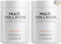 Codeage Multi Collagen Capsules – 5 Collagen Types I II III V &amp X – Hydrolyzed Grass-Fed Bovine Protein with Ashwagandha Amla and Vitamins - 2-Pack