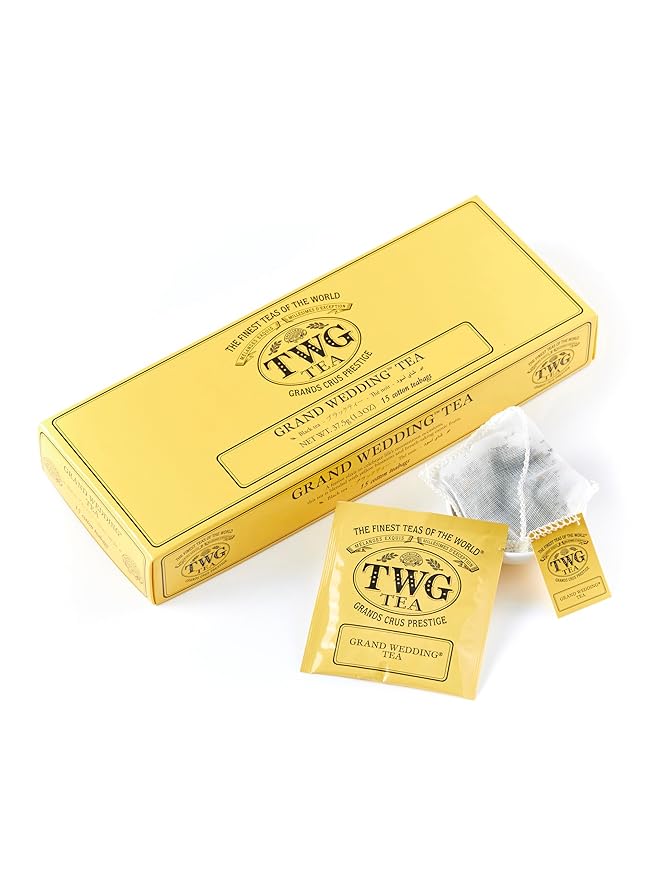 TWG Tea | Grand Wedding Tea | Black Tea | Sunflowers and Exotic Fruits | 15 Hand Sewn Cotton Tea Bags | Gift Set