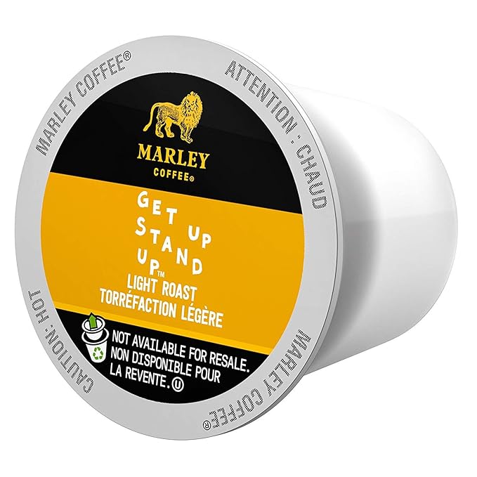 Marley CoffeeGet Up Stand Up Single Serve RealCup Organic Light Roast for Keurig K-Cup Brewers 96 Count