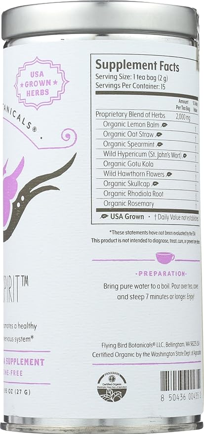 FLYING BIRD BOTANICALS Tea Peaceful Spirit 15 CT