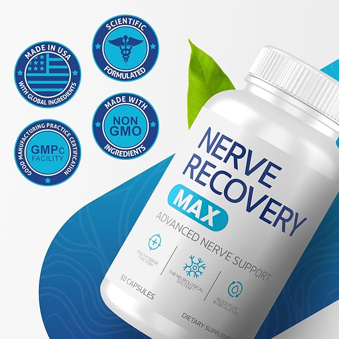 Non-GMO Advanced Nerve Support Supplement with Vitamin D3 and Alpha Lipoic Acid for Nerve Protection and Restoration - Made in The USA - 60-Day Supply 2 Bottles