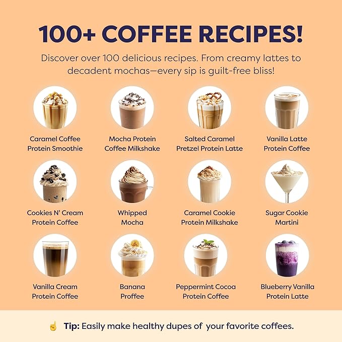 Salted Caramel Protein Iced Coffee - Premium Whey Protein &amp Instant Iced Coffees - 100% Natural Cold Brew - Zero Artificial Flavors &amp Sweeteners 80 mg Caffeine No Added Sugar 20 Servings