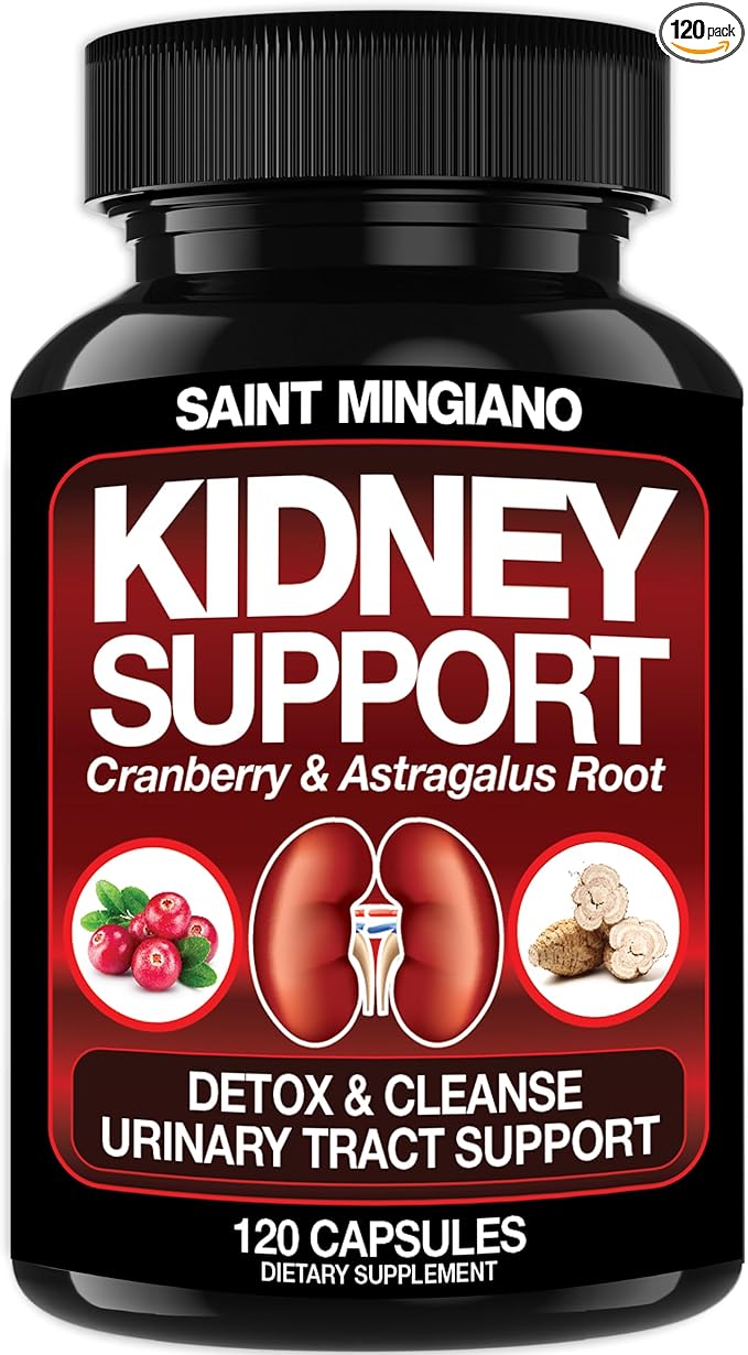 Kidney Support Cleanse Detox &amp Repair -120 Capsules - Cranberry &amp Astragalus Root Pills for Women and Men | High Strength Stone Remover Supporting Urinary Tract &amp Bladder Health