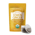 Starwest Botanicals Organic Lemon Ginger Tea - Caffeine Free Herbal Blend for Women &amp Men Lemongrass Ginger Root &amp Peppermint Leaf String Free Sachets Non GMO - Bulk Pack 100 Tea Bags