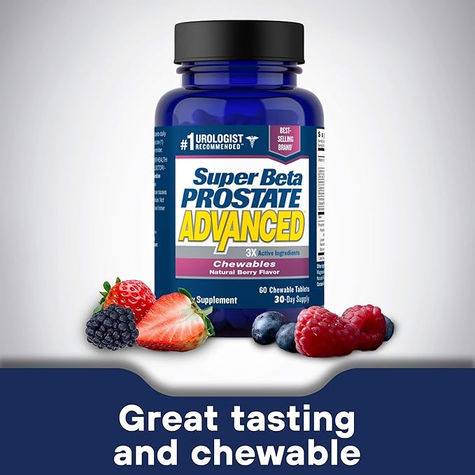 SUPER BETA PROSTATE Advanced Chewables - Prostate Support Supplement for Men's Health (180 Chews 3-Pack)