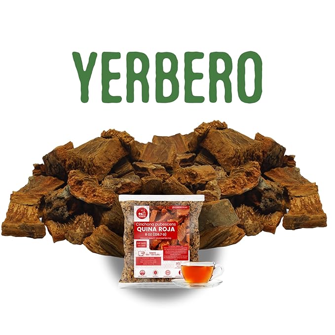 Yerbero - 2 Piece Bundle - Palo De Víbora 1LB (453g) + Quina Roja 1LB (453g) | Duo Tes Herbales De Árbol De la Víbora &amp Red Cinchona Bark | 2 Bag Duo Quina Roja Bark &amp Raiz Palo De Vibora Herb