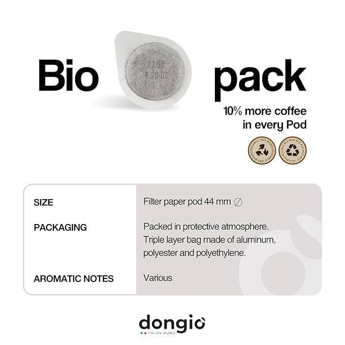 Dongiò Caffè Dark Roast Variety Pack – 100 Easy Serving Espresso Pods (ESE 44mm) – Napoli &amp Venezia – Roasted and Blended In Italy