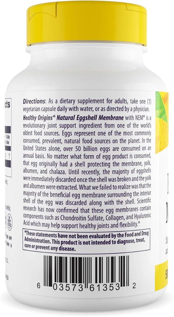 Healthy Origins Eggshell Membrane 500 mg (NEM Non-GMO Gluten Free Joint Support) 60 Veggie Caps