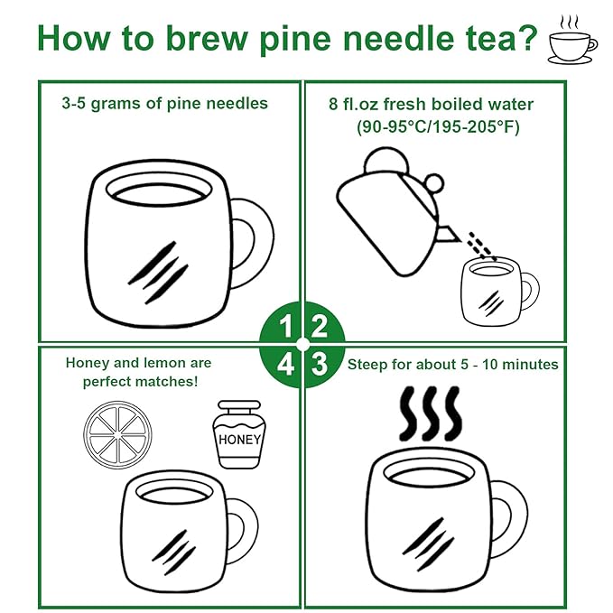 FullChea - Dried Pine Needle Tea - 7oz/200g - Premium Red Pine Needles Loose Leaf Herbal Tea - Non-GMO - Better Than White Pine Needle Tea - Caffeine-free - Cut &amp Sifted (Pack of 2)