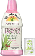 Lily of The Desert Stomach Formula Organic Aloe Vera Juice with Slippery Elm Chamomile Peppermint and Ginger for Gut Health Acid Reflux Heartburn Relief 32 Oz Gelly Sachet Included1