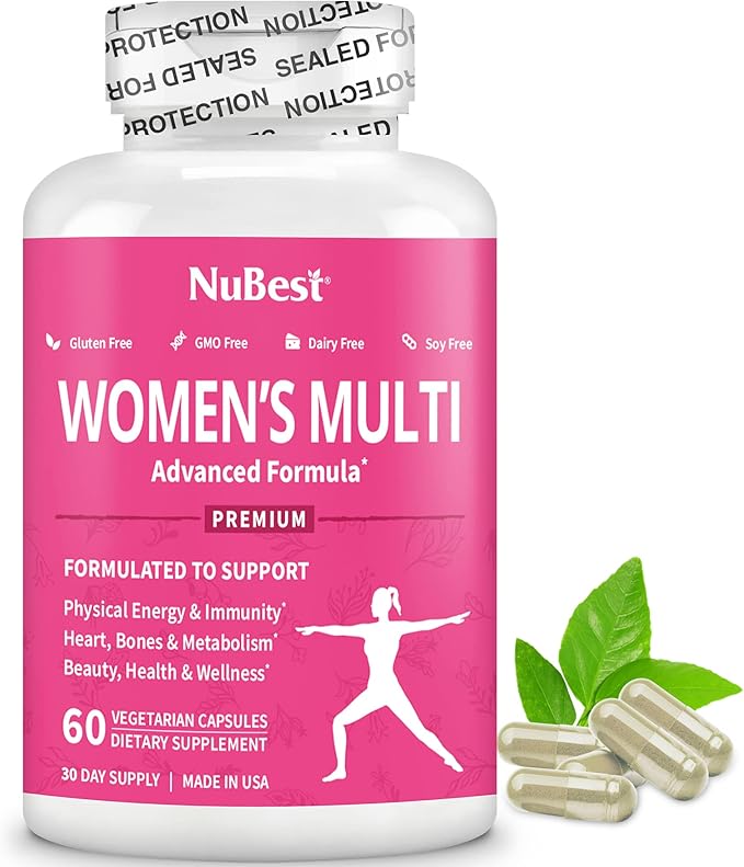 Multivitamin for Women with 39 Key Nutrients Essential Vitamins Minerals Horny Goat Weed Maca Wild Yam Red Clover Cranberry Arginine Herbal Supplement | 60 Vegan Capsules | 1 Month Supply