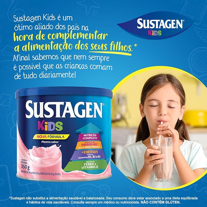 Food Supplement Sustagen Kids Strawberry Tin 380g 13.4 Ounce (Pack of 1) (Modelo Padrão)