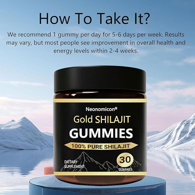 Shilajit Gummies for Men Pure Himalayan Shilajit 85+ Trace Minerals &amp Fulvic Acid No Added Sugar Non-GMO 30 Gummies