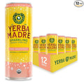 Yerba Madre Organic Sparkling Yerba Mate Pink Grapefruit 115mg Natural Plant Based Caffeine Smooth Energy &amp Focus Carbonated 12oz Cans (Pack of 12) (Packaging May Vary)