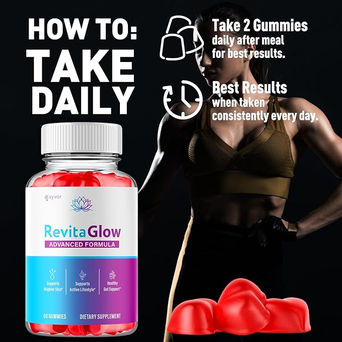 RevitaGlow Gummies Official Revita Glow Gummies with Apple Cider Vinegar Advanced Formula Skin Health Support Supplement with Premium Beauty Vitamins Revitaglow Women's Health Support (60 Gummies)