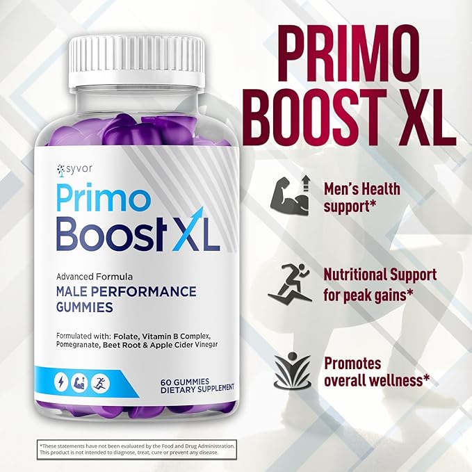(3 Pack) Primo Boost XL Gummies Official Primo Boost XL Gummys with All Natural Ingredients Advanced PrimoBoost Health &amp Wellness Formula with Max Strength Active Lifestyle Vitamins (180 Gummies