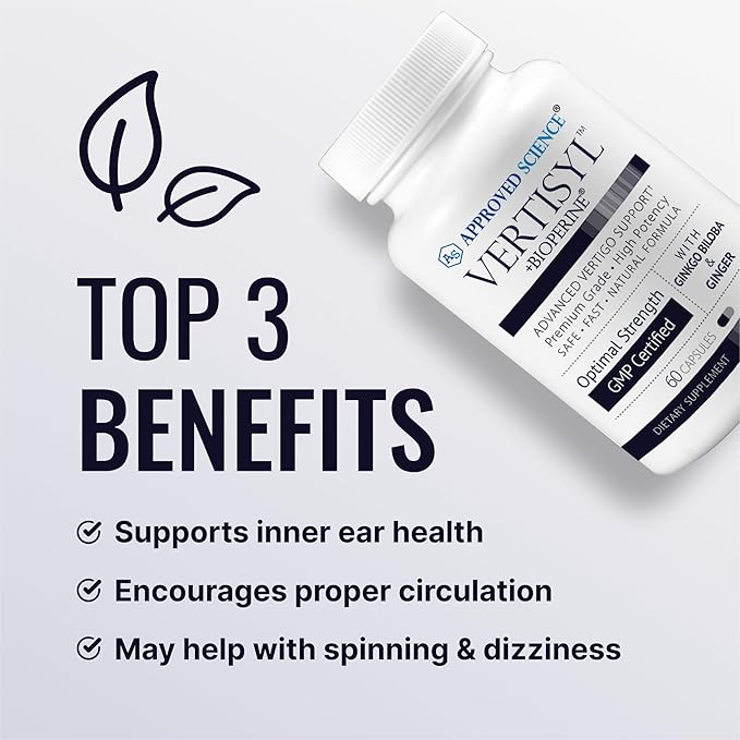 Approved Science VertiSyl - Ginkgo Biloba Ginger Vitamin D3 BioPerine - 60 Capsules - 1 Month Supply