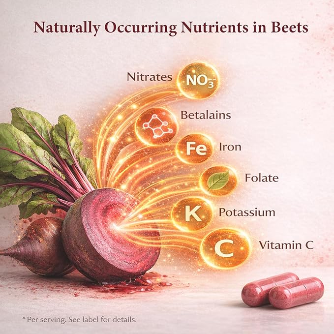 Organic Beet Root Capsules – 1300 mg Beetroot per Serving Supports Circulation &amp Daily Energy for Active Lifestyles Plant-Based Antioxidant Formula 60 Capsules (2)