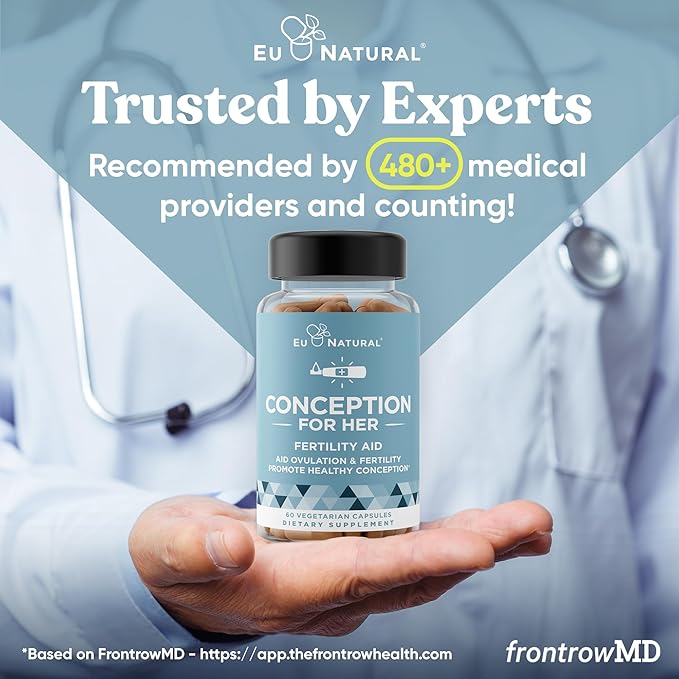 Eu Natural Conception for Her Fertility Supplements for Women - Ovulation Hormonal Balance &amp Regular Cycle Support - Myo-Inositol Folate Folic Acid &amp Vitex - 60 Vegetarian Capsules