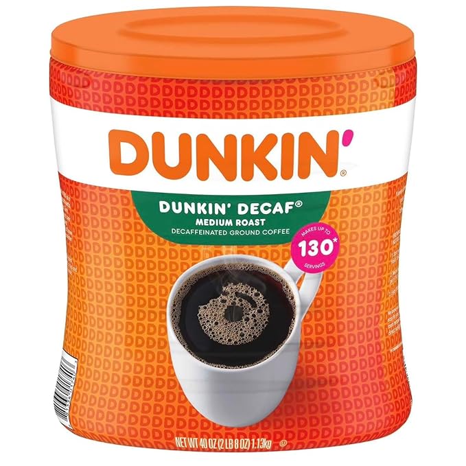 Dunkins Decaffeinated Medium Roast Ground Coffee 40 oz