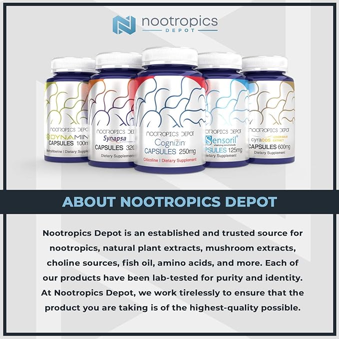 Nootropics Depot Uridine Monophosphate Capsules | Disodium Salt (60 Count) Cognitive Enhancer* | Nootropic | Choline Precursor