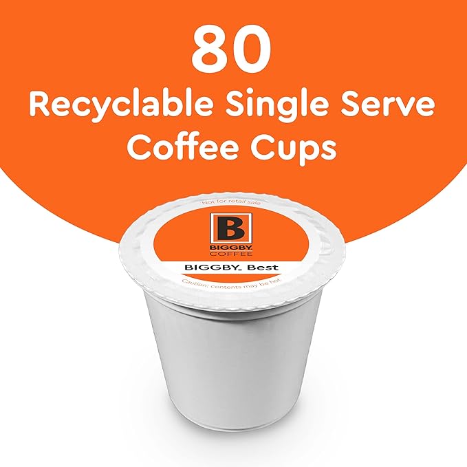 BIGGBY® Best Single Serve Coffee Recyclable Plastic Cups 80 Count Box Medium Roasted