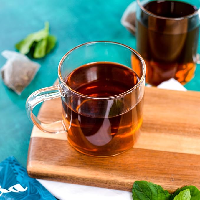 Teatulia Organic Mint Tea Bags (50 Pyramid Sachet Teabags) Sustainably Grown Spearmint + Peppermint in Washington USA. Herbal Caffeine-Free Blend