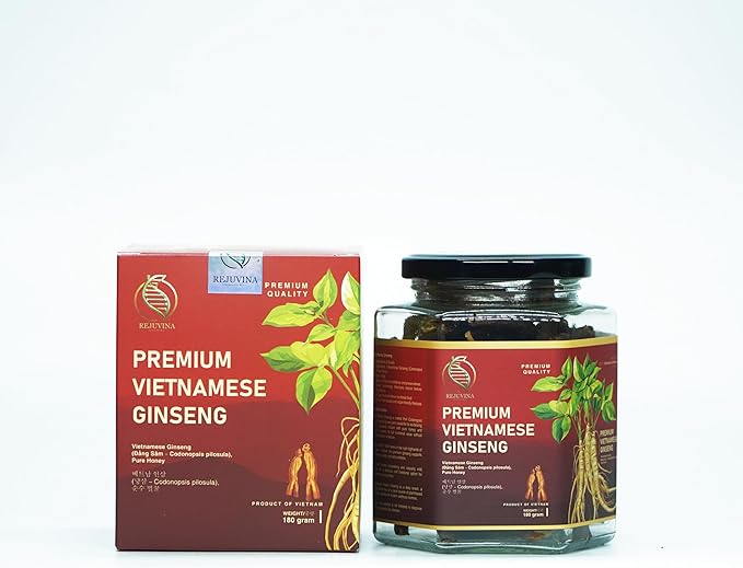 Premium Vietnamese Ginseng Slices with Honey – Energy &amp Performance Support Immune Health &amp Focus – No Capsules No Bitter Powder only Soft Chew Ginseng with Honey 100% Natural 180g Jar