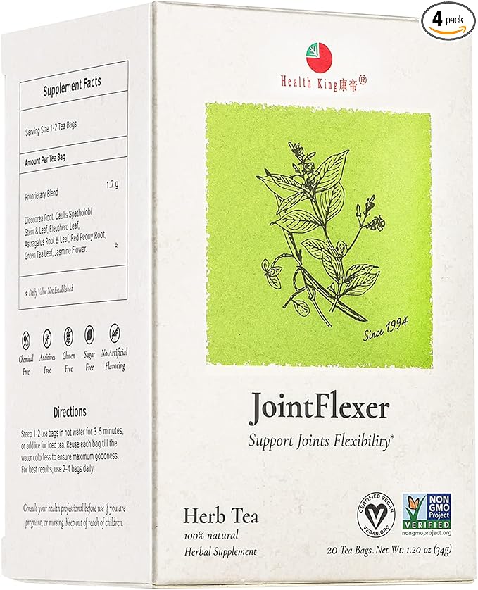 Health King Jointflexer Herb Tea Teabags 20-Count Box (Pack of 4)