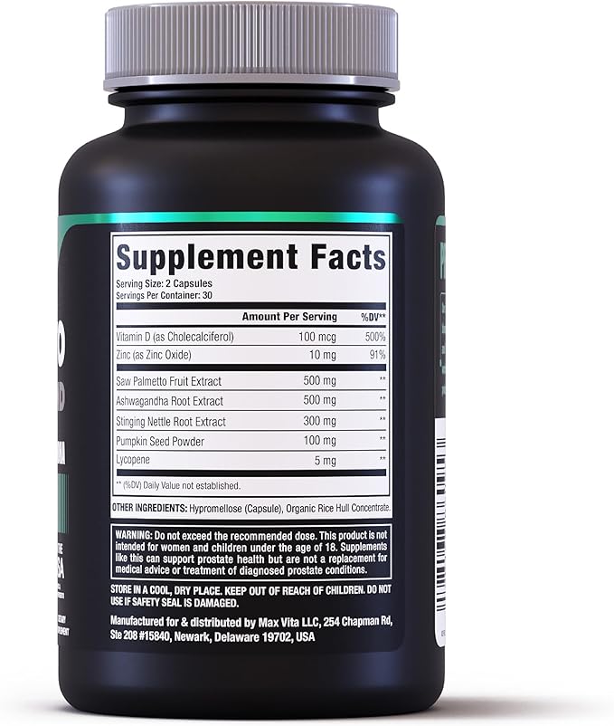 Prostate Premium - Saw Palmetto for Men Stinging Nettle Ashwagandha Lycopene Bladder &amp Urinary Relief Prostate Supplement for Men 60ct