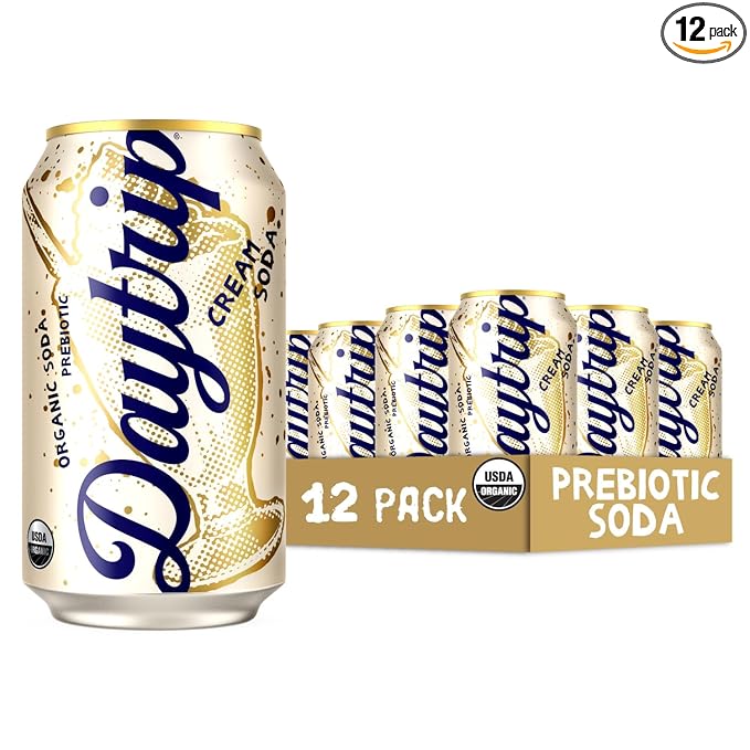 Daytrip Soda Prebiotics Cream Soda 12 fl oz (Pack of 12)