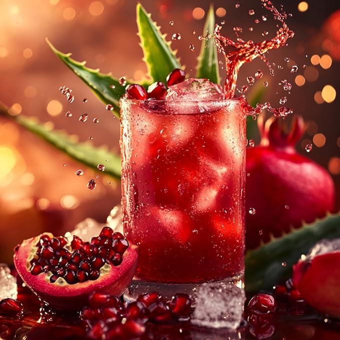 ALEO 0.5L Premium Pomegranate Aloe Vera Drink - Natural No Preservatives No Artificial Colors Superior Taste Award 2025 (24 PCS Pomegranate-0.5L)