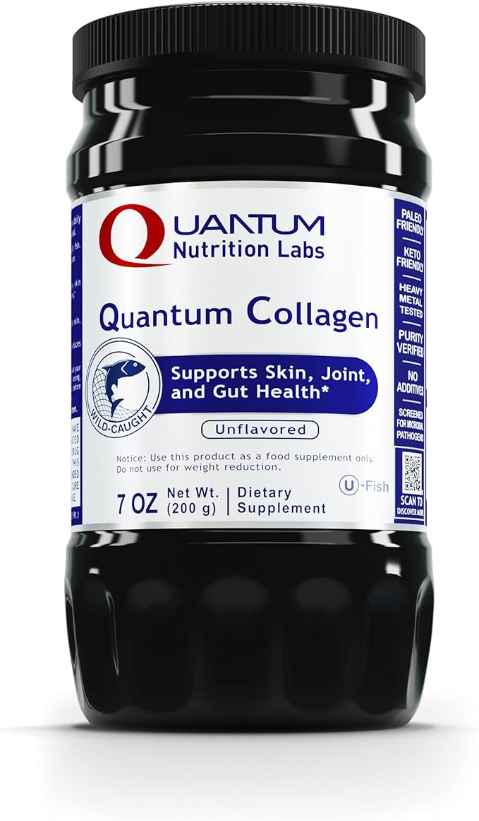 QNL Quantum Collagen - Sustainably Sourced Hydrolyzed Marine Collagen - Gut Health Supplement for Women &amp Men - Offers Joint Support - 7 oz