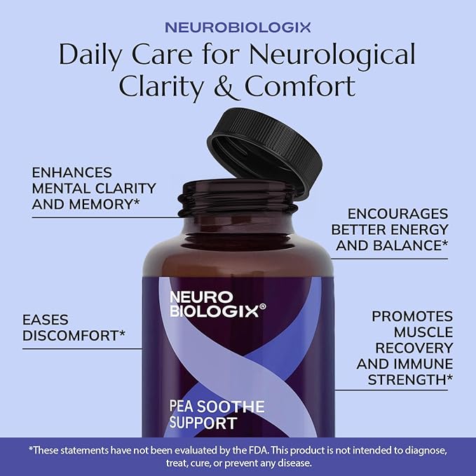 Neurobiologix Pea Soothe Support for Men and Women Pea &amp Resveratrol Formula for Comfort Mobility Nerve Health &amp Muscle Recovery Gluten Free Non GMO Vegan Capsules 90 Count