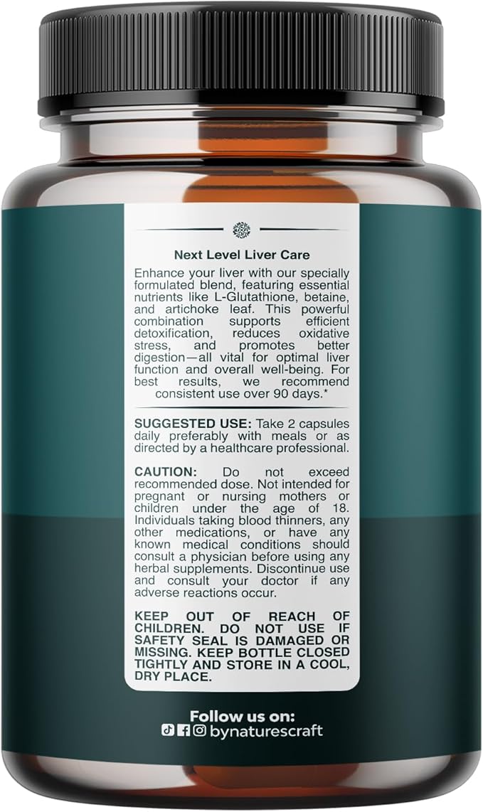 Pro Liver Support Supplement - 2X More Effective than Milk Thistle - Advanced Liver Health Supplement With Clinically Tested 4’Liver Cleanse Detox &amp Repair Support - 60 Count (Pack of 1)