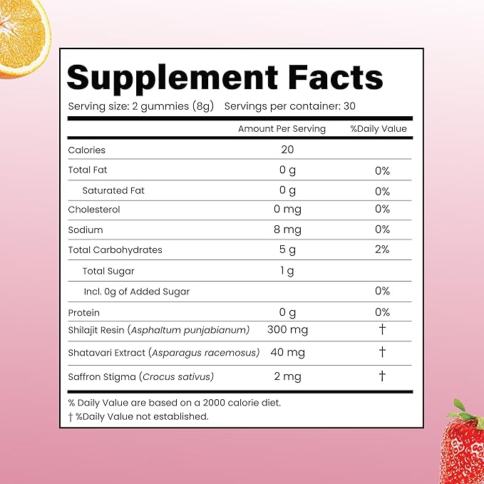 Better Alt SHE-Lajit Gummies for Women |Himalayan Shilajit Shatavari Saffron |OBGYN Recommended |Shilajit Gummies for Women for Energy &amp Hormone Balance |Orange Flavor|60