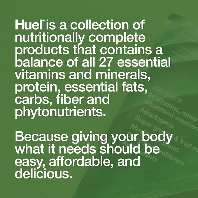 Huel Daily Greens Single Serve | Superfood Greens Powder | 91 Vitamins Minerals and Wholefood-Sourced Ingredients | Adaptogens Antioxidants Gut-Friendly Probiotics | 12 Pack