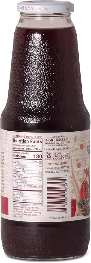 Smart Juice Super Fruit 7 Organic Juice - 33.8 fl oz (1L) - (case of 6)