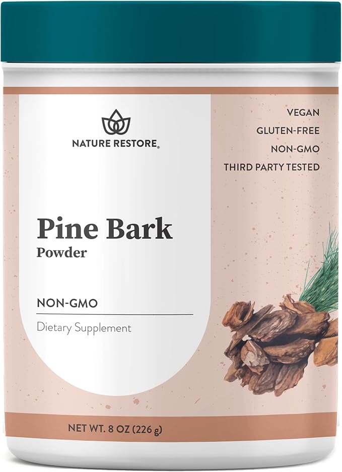 Nature Restore Pine Bark Extract Powder 8 ounces/226 Grams Standardized to 95 Percent Proanthocyanidins Vegan Gluten Free Non GMO