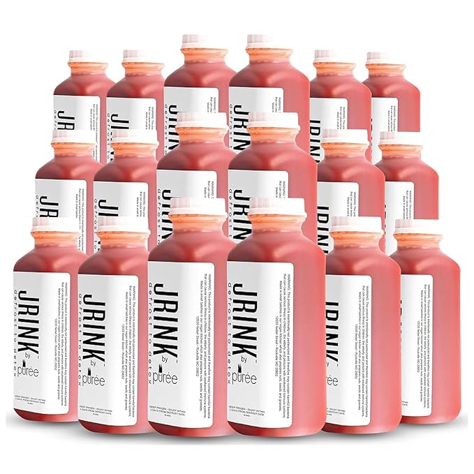 JRINK by Purée Raw Beet Juice Cold Pressed OrganicFruit and Vegetable Drink Stamina and Energy Boost Cleanse Gluten Free Healthy Cleanse with Ginger Blend 16 fl oz Bottles Pack of 18