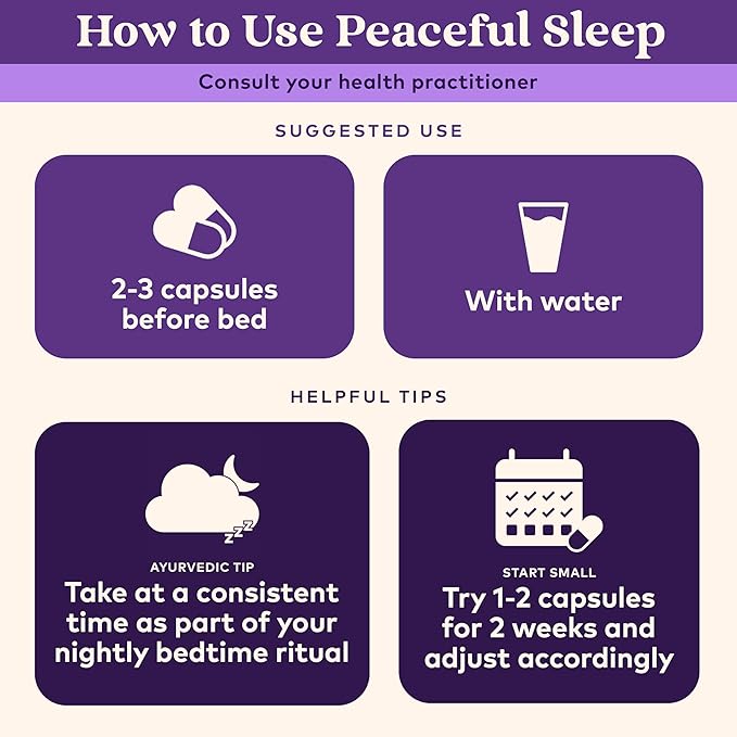 ORGANIC INDIA Peaceful Sleep Herbal Supplement - Deep Sleep Aid for Adults Natural Herbal Aid Without Melatonin Supports Circadian Rhythm USDA Certified Organic Non-GMO - 90 Capsules