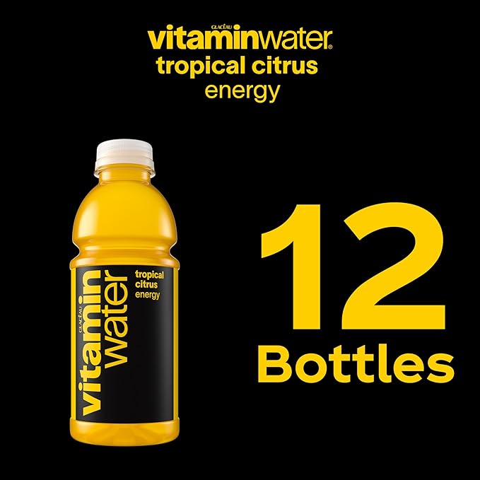 vitaminwater Energy Tropical Citrus Nutrient Enhanced Flavored Water Beverage 20 fl oz Bottles 12 Pack